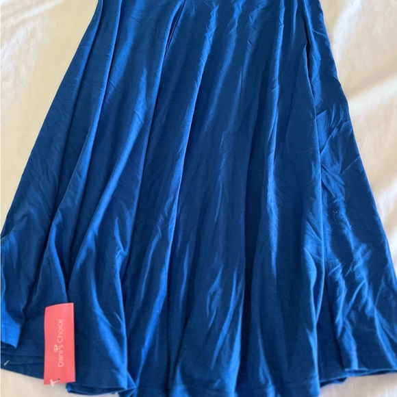 S Dani's Choice Elastic Waist A-line Flared Mid Long Blue Skirt Womens Clothes. - Picture 5 of 6